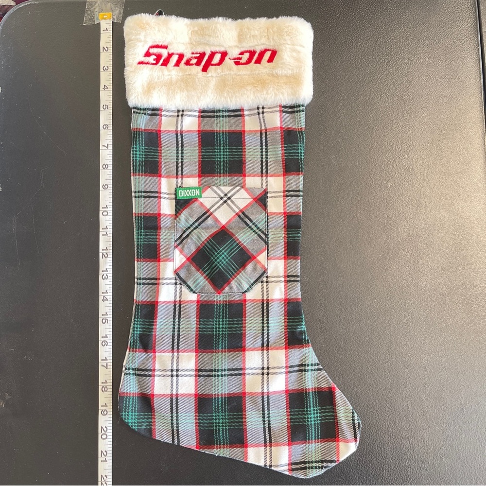 Snap-on Tools Christmas Stocking Dixxon Green Red Plaid Officially Licensed